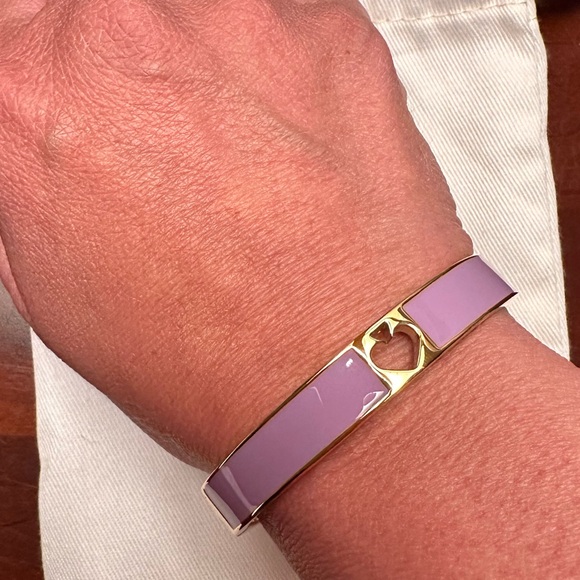 kate spade Two-Tone Lavender & Lilac Enamel Spade Bangle - Picture 3 of 3